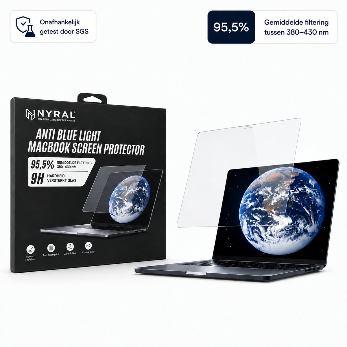 NYRAL® Blauwlicht Screenprotector voor MacBook